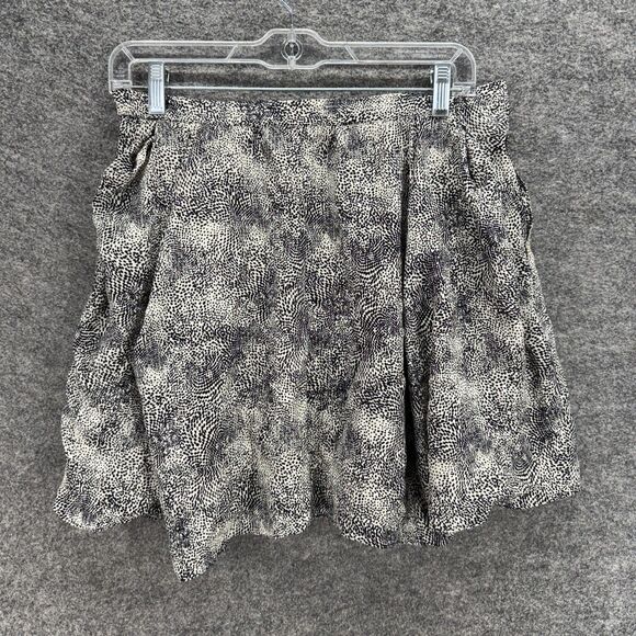 Geren Ford Skirt Women L Large Black Animal Print Silk A-Line Midi Silk Casual - Picture 2 of 7